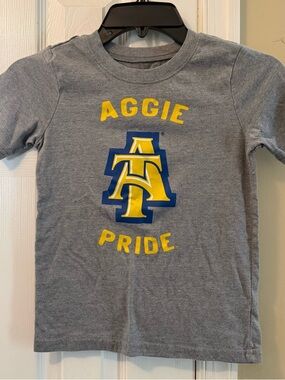 Gray Kids "Aggie Pride" Short-Sleeve Logo Tee
